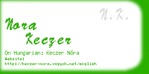 nora keczer business card